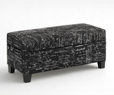 Storage Ottoman – Black Script Fabric