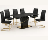1235 Brooke 7-Piece Extendable Dining Set – Full Black