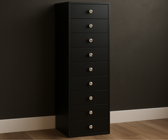 9-Drawer Storage Unit Black