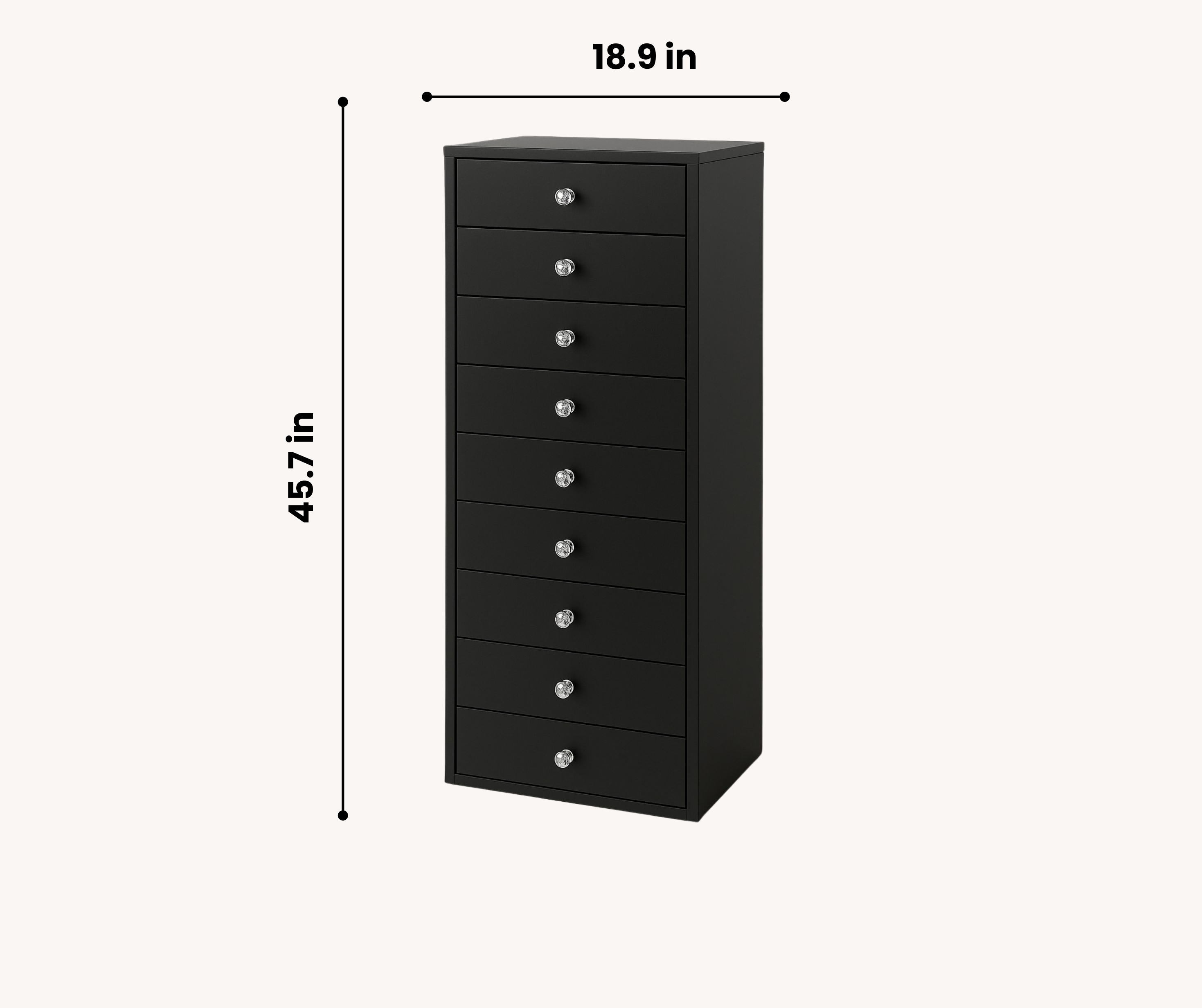 9-Drawer Storage Unit Black