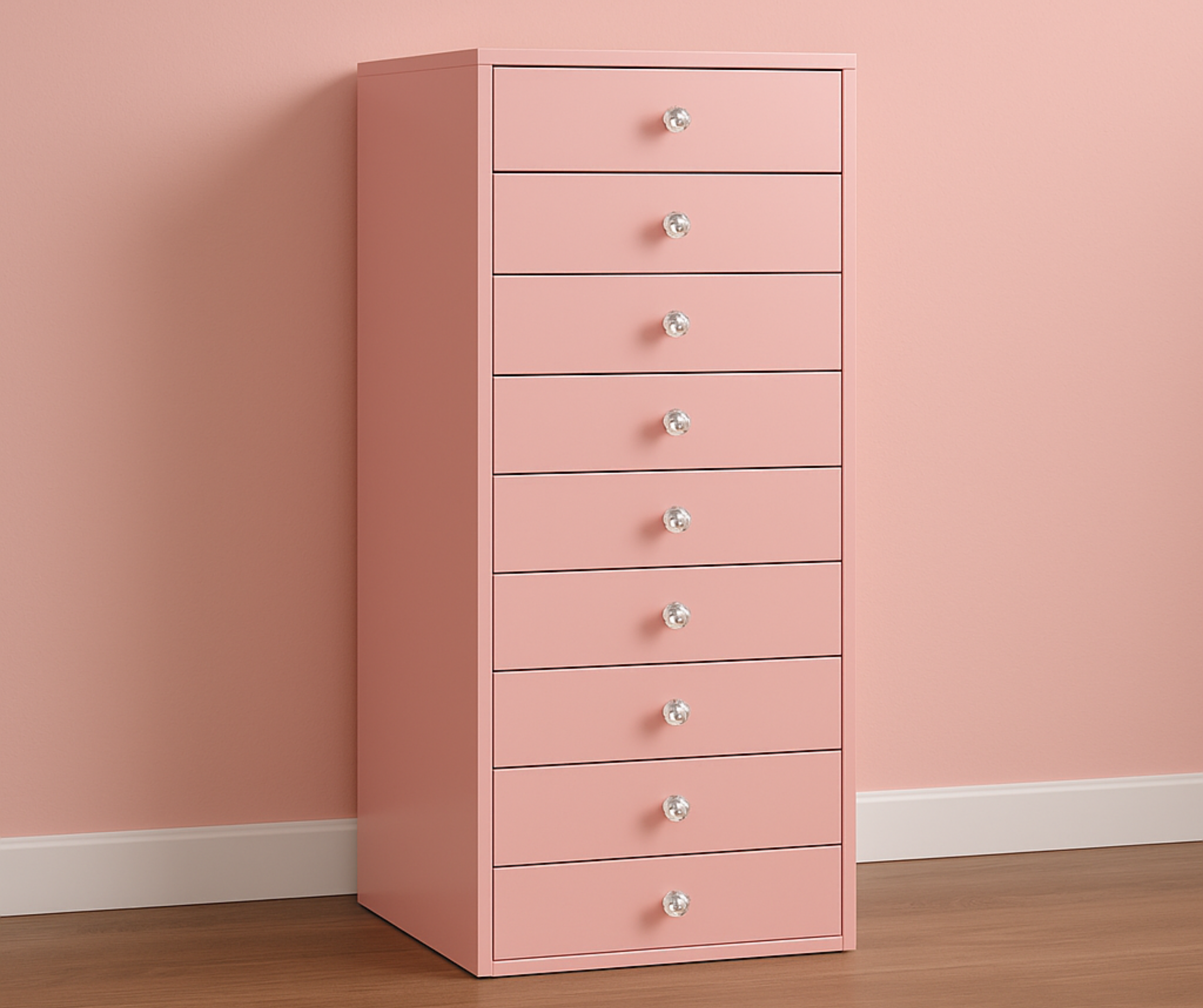 9-Drawer Storage Unit Pink
