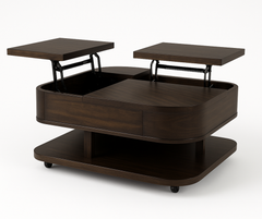 Brando Coffee Table – Dual Lift-Top Design with Hidden Storage & Casters