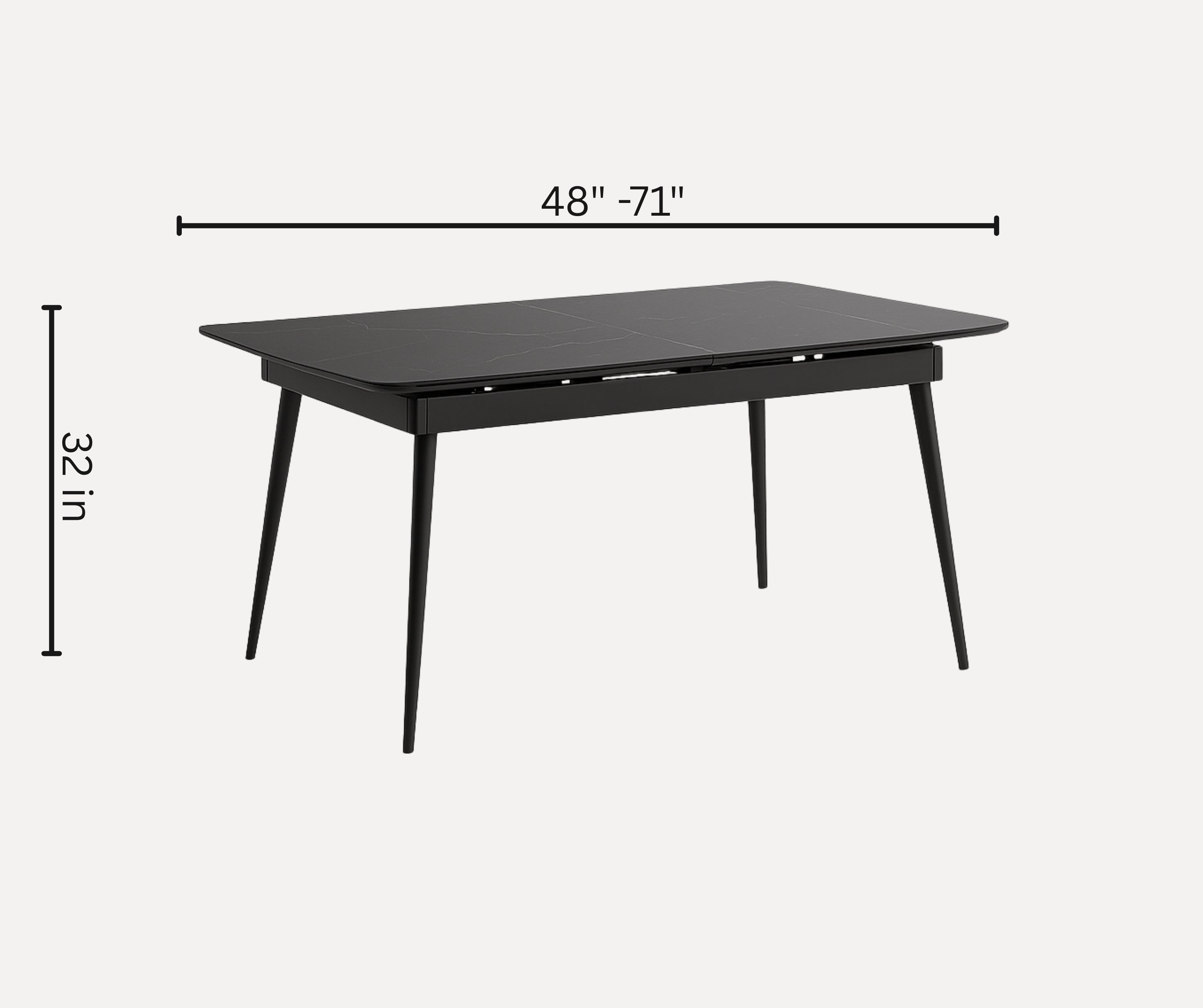 T-1472 Extendable Dining Set with Dark Grey Velvet Chairs