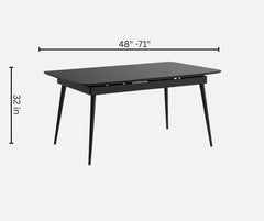 T-1472 Extendable Dining Set with Dark Grey Velvet Chairs