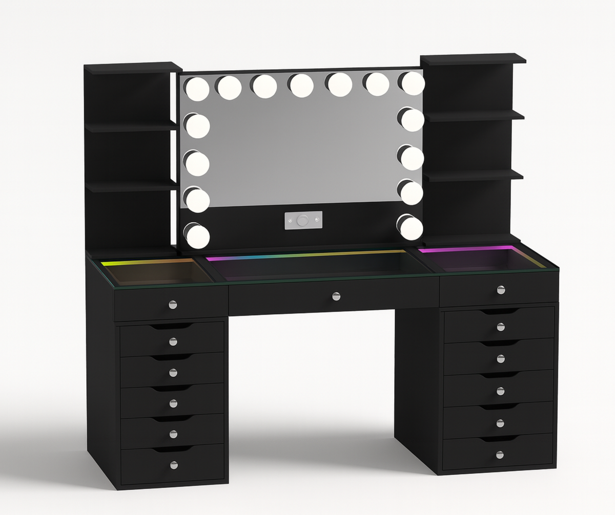 Eva Pro Vanity Set with Shelves