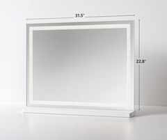 Crystal Light Strip Mirror with Bluetooth Speaker